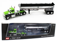 
              DCP 1:64 *GREEN & BLACK* Kenworth W990 Day Cab & CHROME MAC End Dump Trailer NIB
            