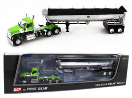 DCP 1:64 *GREEN & BLACK* Kenworth W990 Day Cab & CHROME MAC End Dump Trailer NIB