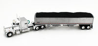 
              DCP 1:64 *WHITE* Peterbilt 359 Mercury Sleeper & Chrome Wilson Grain Trailer NIB
            