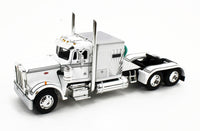 
              DCP 1:64 *WHITE* Peterbilt 359 Mercury Sleeper & Chrome Wilson Grain Trailer NIB
            