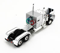 
              DCP 1:64 *WHITE* Peterbilt 359 Mercury Sleeper & Chrome Wilson Grain Trailer NIB
            