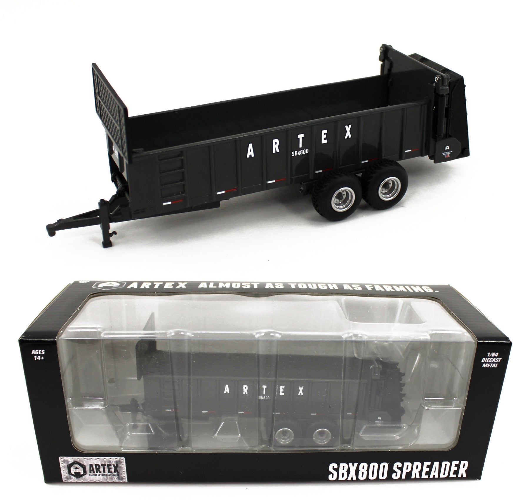 樹脂クラフト置物 2024 SpecCast 1:64 *ARTEX* SBX800 Tandem Axle Manure Spreader