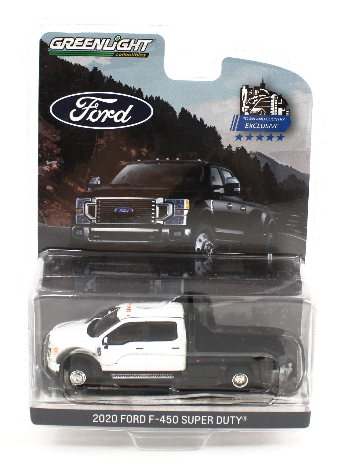激レア　GREENLIGHT フォード　F-450 トレーラ　セット 1:64 GreenLight *2020 FORD F-450 SUPER DUTY DUALLY* White Crew Cab