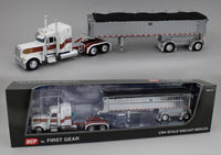 
              DCP 1:64 *WHITE* Peterbilt 389 48" Midroof w/MAC Coal End Dump Trailer NIB
            