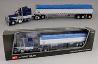 
              DCP 1:64 *SHUPE TRUCKING* BLUE Peterbilt 389 70" w/50' Tri-Axle Grain Trailer
            