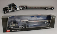 
              DCP 1:64 *BLACK* Kenworth 100th W900L 72" Aero Flattop w/Transcraft Stepdeck Trailer
            