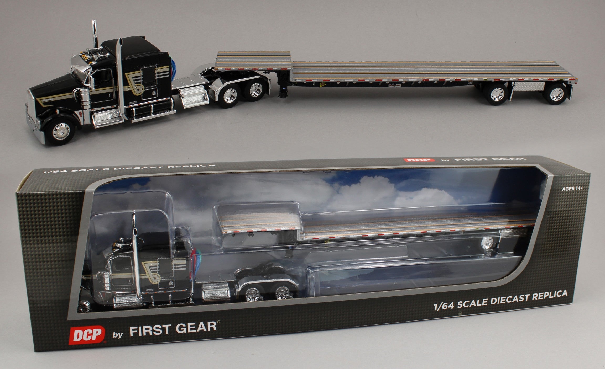 DCP 1:64 *BLACK* Kenworth 100th W900L 72