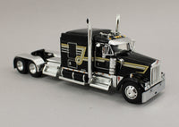 
              DCP 1:64 *BLACK* Kenworth 100th W900L 72" Aero Flattop w/Transcraft Stepdeck Trailer
            