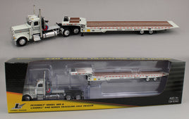 DCP 1:64 *WHITE* Peterbilt 389 Day Cab Semi w/LANDOLL 440 Traveling Axle Trailer