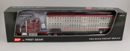 DCP 1:64 *VERNLA RED* Kenworth W900L 86" Studio Sleeper & Wilson Spread-Axle Livestock Trailer