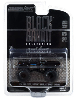 1:64 Greenlight *BLACK BANDIT* Black BIGFOOT 1974 Ford F-250 Monster Truck *NIP*