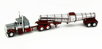 
              DCP 1:64 *SILVER & RED* PETERBILT 359 Chrome POLAR DEEP DROP TANK TRAILER NIB
            