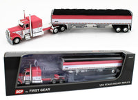 
              2023 DCP 1:64 *PINK & WHITE* Peterbilt 389 63" Flattop w/WILSON GRAIN TRAILER
            