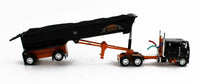 
              2023 DCP 1:64 *BLACK & ORANGE* Peterbilt 352 110" Sleeper & MAC Dump Trailer NIB
            