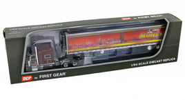 2020 First Gear DCP 1:64 SCOTLYNN USA Burgandy Peterbilt 389 w/53 Reefer Trailer