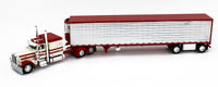 
              DCP 1:64 *CREAM & RED* Peterbilt 389 63" Flattop & 53' CHROME SIDE REEFER NIB!
            