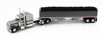 
              2023 DCP 1:64 SILVER GUN METAL Peterbilt 389 63" Flattop w/WILSON GRAIN TRAILER
            