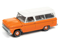 
              2021 AUTO WORLD 1:64 *PREMIUM 1B* Orange & White 1965 Chevy Suburban NIP!
            