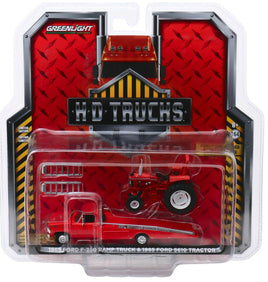 1:64 GreenLight *HD TRUCKS* Red 1969 Ford F350 Ramp Truck & Red 5610 Tractor NIP