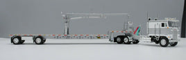 First Gear DCP 1:64 *WHITE SILVER* Kenworth K100 COE w/Stepdeck Boom Arm Trailer