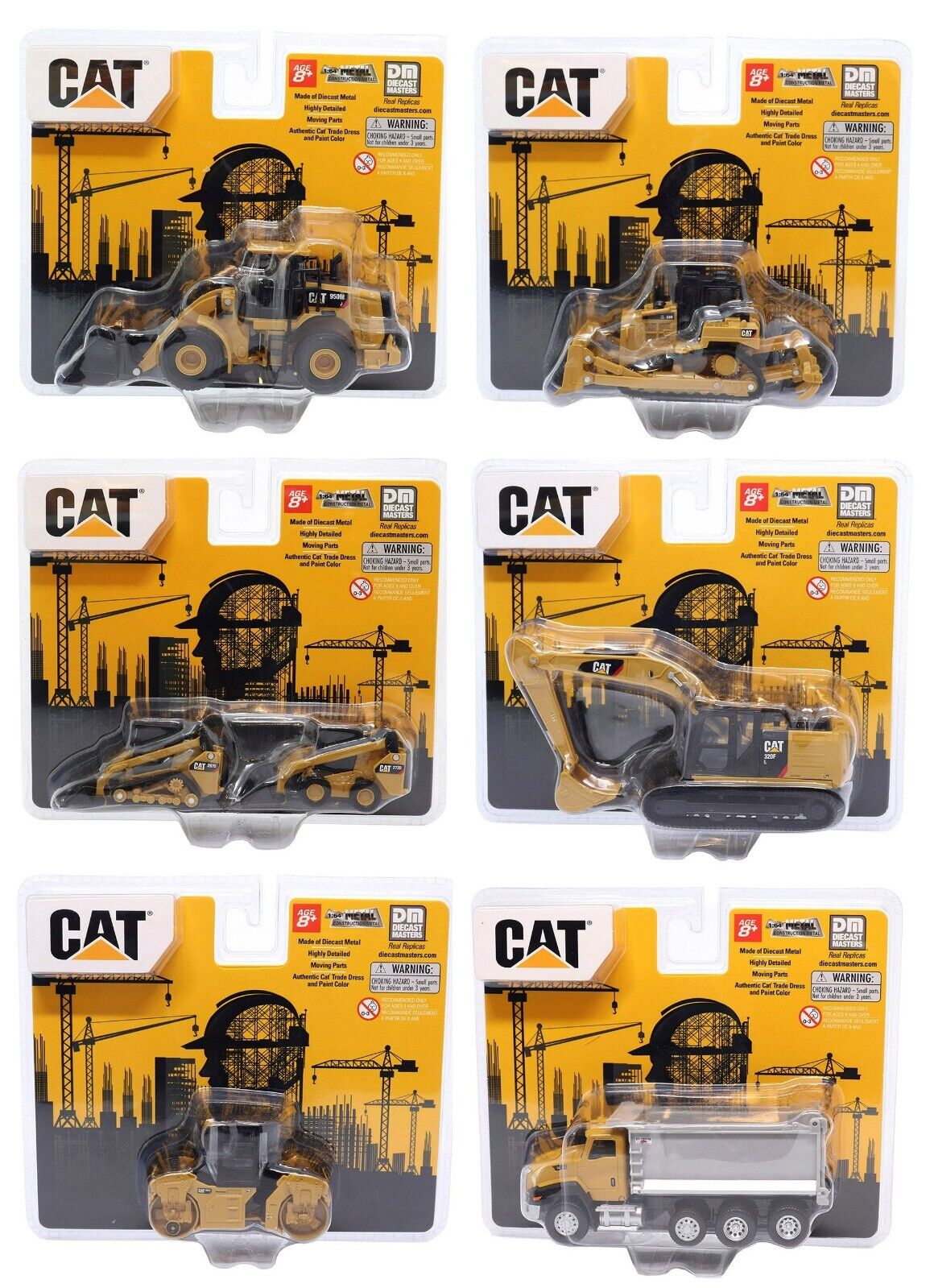 1:64 DIECAST MASTERS *CATERPILLAR CAT* 6-Piece Equipment Set *NIP