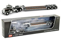 
              2022 DCP 1:64 *SILVER BLACK* Peterbilt 351 w/Tri-Axle TALBERT Lowboy Trailer NIB
            