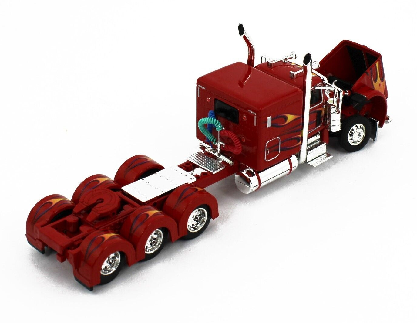 1/64 Bianco Peterbilt 389 Con Rimorchio A Tre Assi Landoll - Foto 9