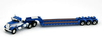 
              2022 DCP 1:64 *BLUE & WHITE* Peterbilt 351 w/Tri-Axle TALBERT Lowboy Trailer NIB
            