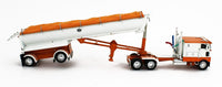 
              2023 DCP 1:64 *WHITE & ORANGE* Peterbilt 352 110" Sleeper & MAC Dump Trailer NIB
            