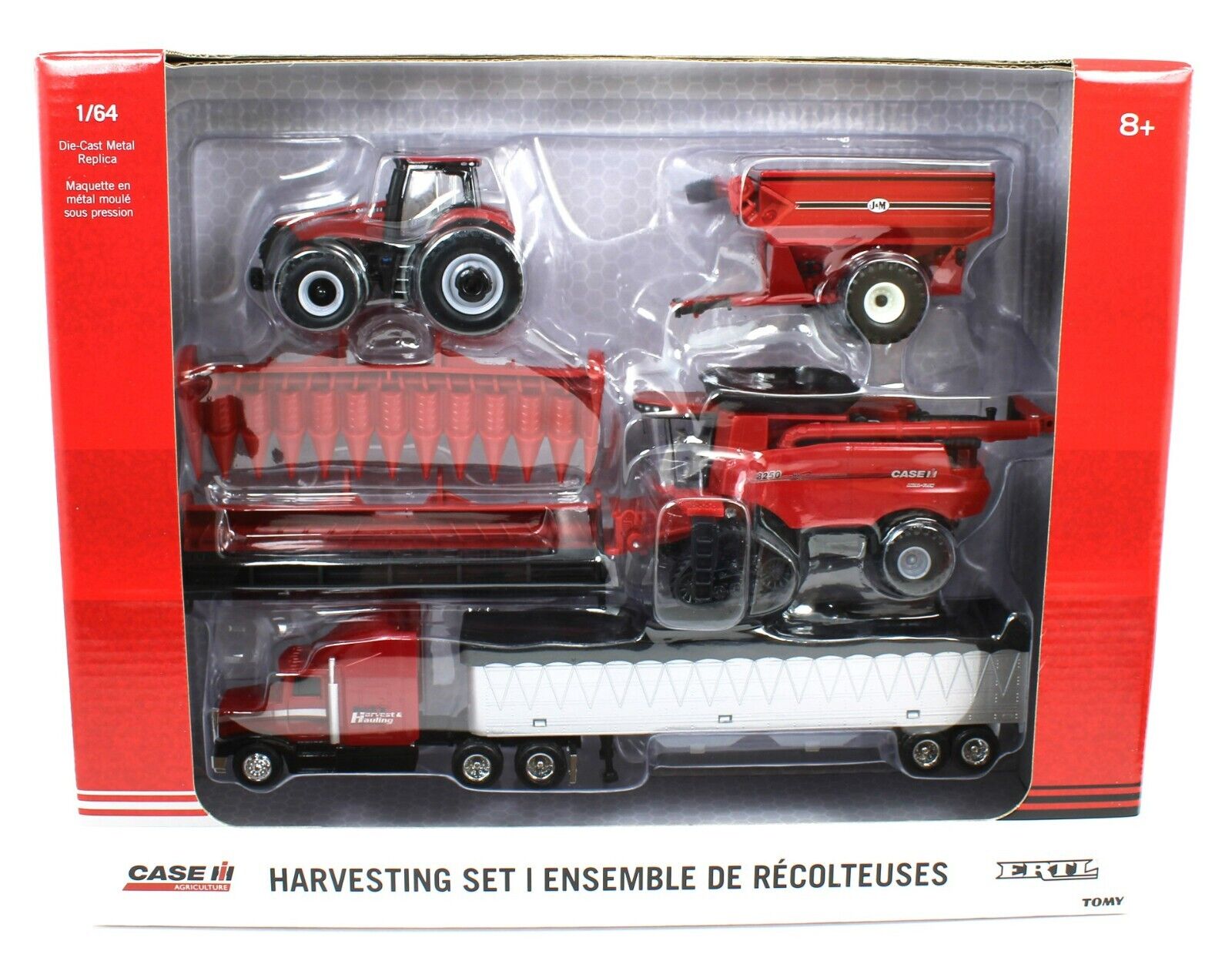Case IH 1:32 Scale Farm Toy Harvesting Set with Tractor, Grain Cart and  Combine