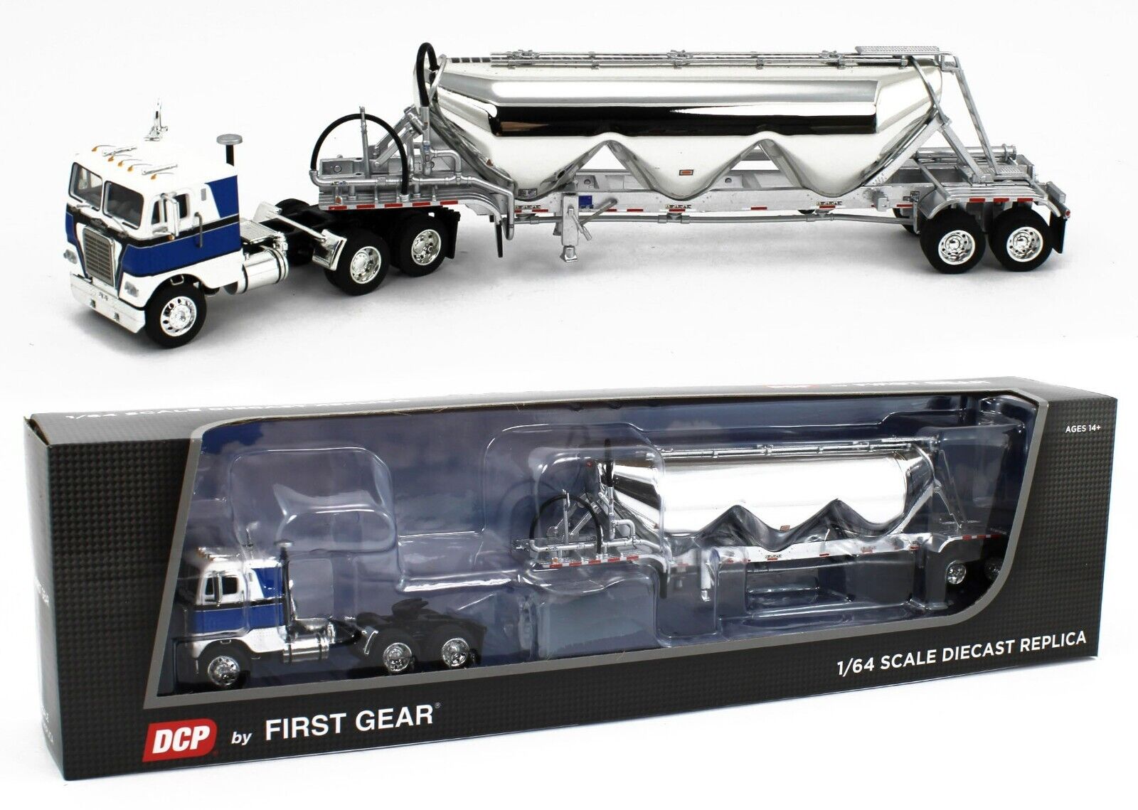 2023 DCP 1:64 *WHITE & BLUE* Freightliner COE & Heil Pneumatic