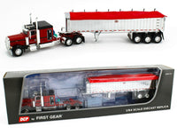 
              2021 DCP 1:64 RED Peterbilt 389 CHROME MAC Tri-Axle COAL END DUMP Trailer NIB
            