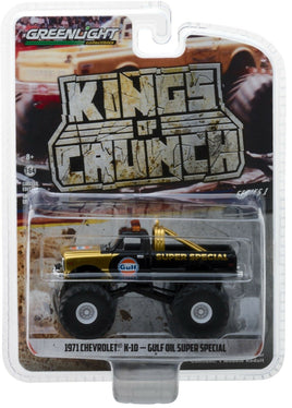 1:64 GreenLight *KINGS OF CRUNCH* 1971 Chevrolet K10 GULF OIL MONSTER TRUCK NIP