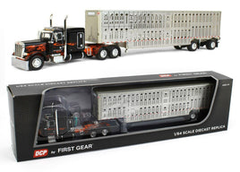 2022 DCP 1:64 *BLACK w/FLAME* Peterbilt 379 63" Flattop w/WILSON LIVESTOCK NIB