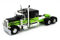 
              DCP 1:64 *BLACK & LIME* Peterbilt 389 63" Flattop & 53' CHROME SIDE REEFER NIB!
            