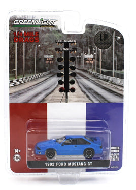 1:64 GreenLight *HOBBY EXCLUSIVE* BLUE 1992 Ford Mustang GT DRAG CAR*NIP*