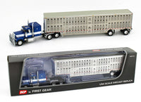 
              2021 DCP 1:64 BLUE & WHITE MACK SUPER-LINER w/Wilson SPREAD AXLE LIVESTOCK NIB
            