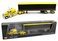 
              DCP 1:64 *YELLOW & BLACK* Peterbilt 379 63" w/53' Spread-Axle Tautliner Trailer
            