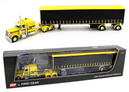 DCP 1:64 *YELLOW & BLACK* Peterbilt 379 63" w/53' Spread-Axle Tautliner Trailer