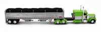 
              2023 DCP 1:64 *LIME GREEN GRAY* Peterbilt 389 63" Flattop w/WILSON GRAIN TRAILER
            