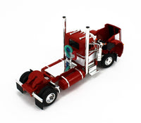 
              DCP 1:64 *RED & WHITE* Single Axle Peterbilt 359 Day Cab w/48' Flatbed Trailer
            