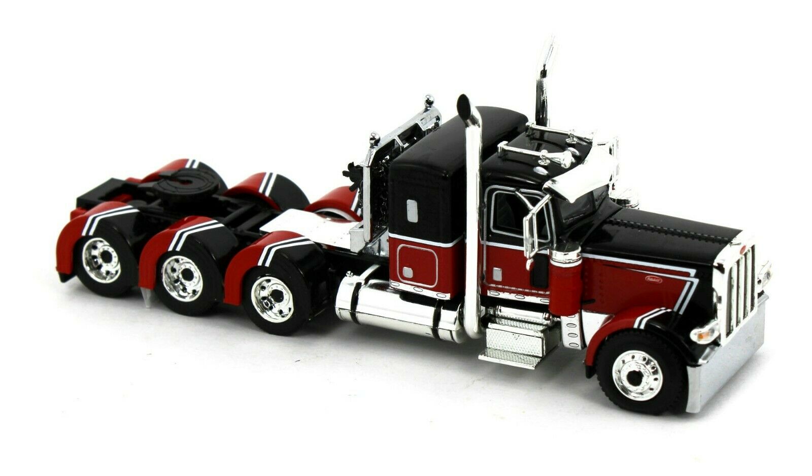 2022 DCP 1:64 *RED BLACK* Peterbilt 389 Tri-Axle w/Magnitude HEAVY