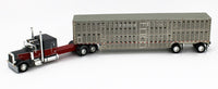 
              DCP 1:64 GREY & RED Full Stretch Peterbilt 389 Flattop w/Wilson LIVESTOCK NIB
            