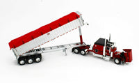 
              2021 DCP 1:64 RED Peterbilt 389 CHROME MAC Tri-Axle COAL END DUMP Trailer NIB
            