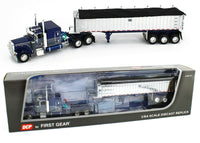 
              2021 DCP 1:64 BLUE Peterbilt 389 CHROME MAC Tri-Axle COAL END DUMP Trailer NIB
            