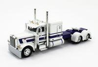 
              2023 DCP 1:64 *WHITE & PURPLE* Peterbilt 389 63" Flattop w/WILSON GRAIN TRAILER
            