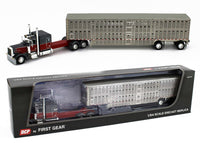 
              DCP 1:64 GREY & RED Full Stretch Peterbilt 389 Flattop w/Wilson LIVESTOCK NIB
            