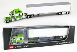 1:64 DCP *Lime Green White* KENWORTH W900 & 53' Split Axle Dry Good Trailer NIB