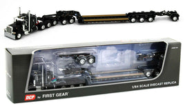 2022 DCP 1:64 *BLACK* Peterbilt 389 Tri-Axle w/Magnitude HEAVY HAUL Lowboy NIB