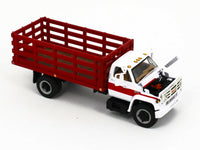 
              NEW 2021 1:64 DCP *WHITE & RED* GMC 6500 Tandem-Axle STAKEBED TRUCK NIB
            